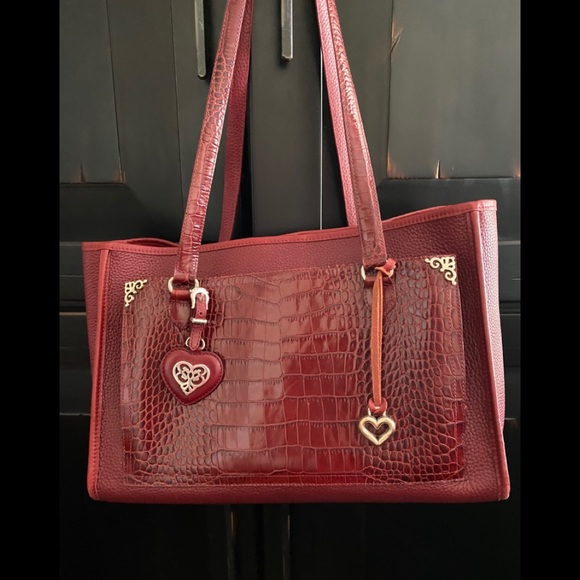 ❤️SOLD❤️Vintage Brighton Red Croc Embossed Handbag - Picture 12 of 12